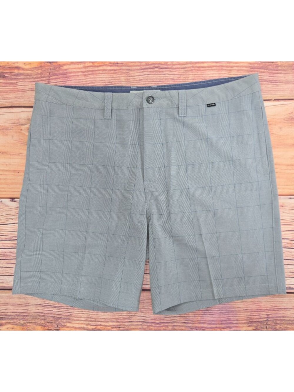 Travis Mathew Mens Gray Check Shorts Size 38